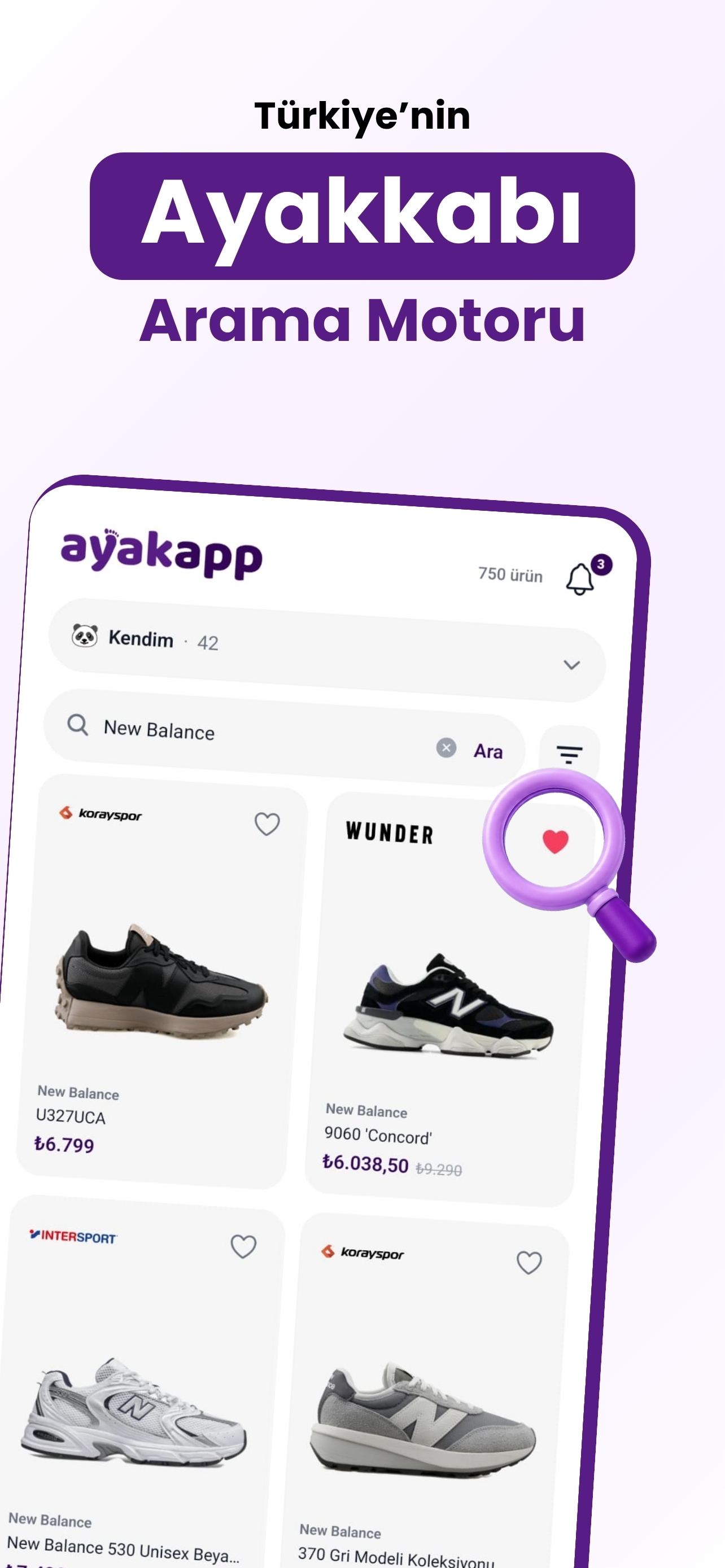 Ayakapp ayakkabı arama motoru uygulama ekranı