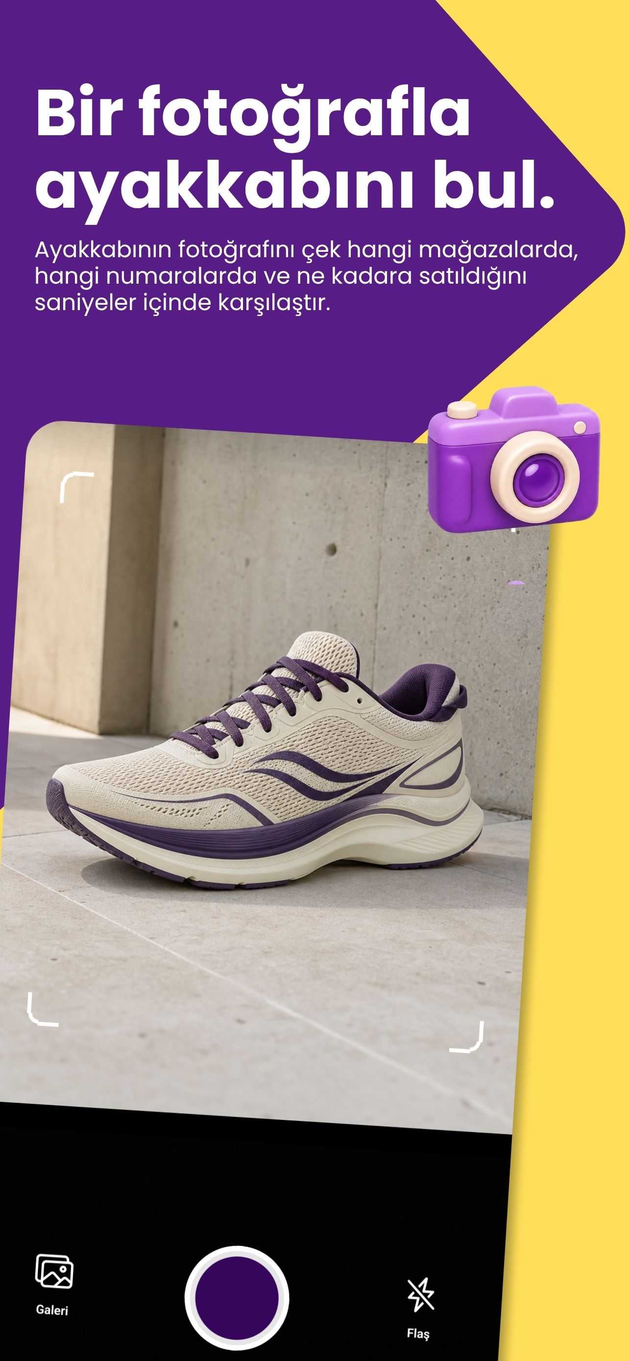 Ayakapp fotoğrafla ayakkabı arama ekranı